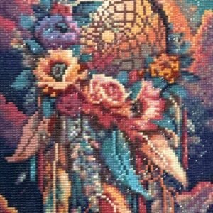 Floral Skull with Dream Catcher