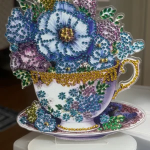 The Teacup with Colorful Flowers
