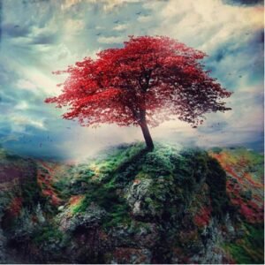 Handicraft Diamond Painting  Decorative Painting  Red Tree