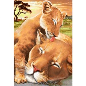 DIY Diamond Painting 5D Full Diamond Painting Lion Loving