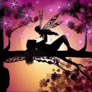 5D Diamond Painting -  Feen  Fairies And Baby Silhouette