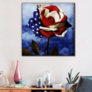 Decoration Painting Round Diamond Square Diamond Patriotic Rose