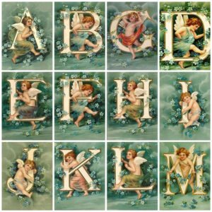 Square 5D Diamond Painting Angel Mosaic DIY Alphabet