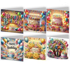 DIY Diamond Painting Kit Birthday Card Kit, Unique Flower Pattern Design, Rhinestone Diamond Painting Art Mosaic Postcards, Holiday Greeting Cards Perfect For Families, Friends, And Lovers, Handmade C