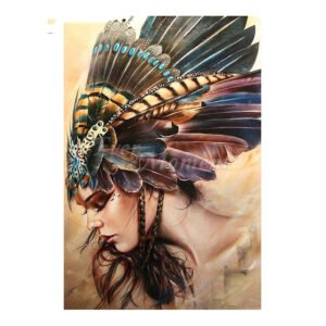 Diamond Painting Modern Painting Maya Woman Feather Headdress