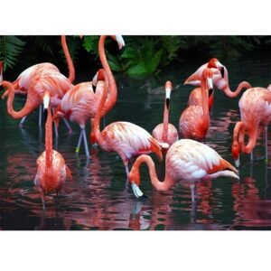 5D Diamond Painting Pink Flamingos