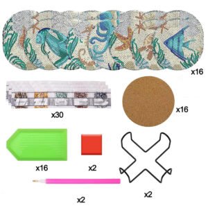 16Pcs Rhinestones Coasters