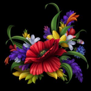 Casting Glue Diamond Painting Kit Flowering Plant