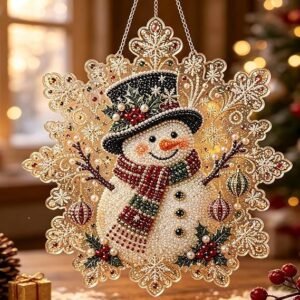 Christmas Pearl Diamond Painting Suncatcher Art Kit For Adults DIY Holiday Craft Decoration